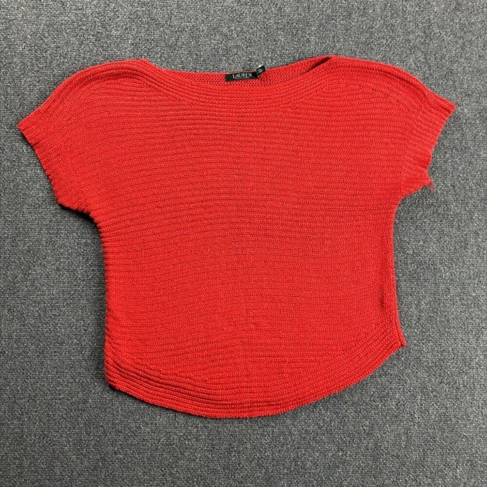 Lauren Ralph Lauren Sweater Women's Large Red Knit Casual 100% Acrylic L